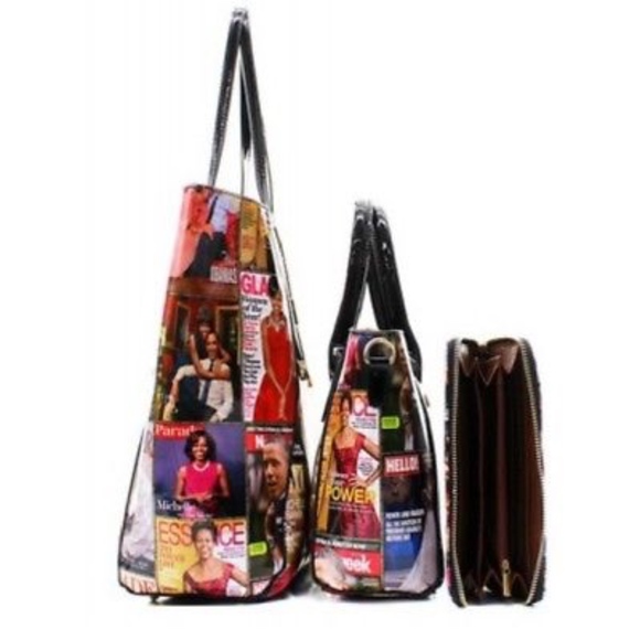 Michelle Obama Bag 3 in 1 Classic Tote Satchel and - Picture 2 of 6